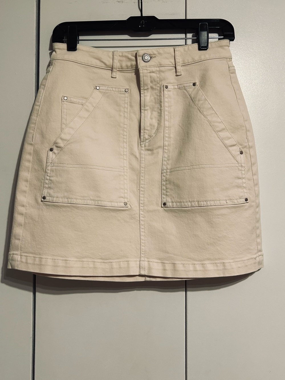 LOFT Denim Carpenter Mini Skirt